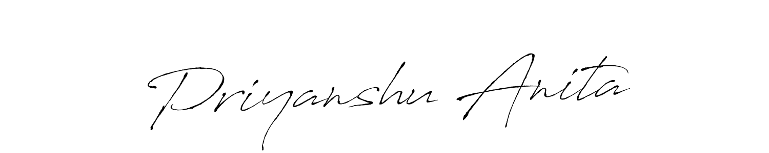 How to make Priyanshu Anita name signature. Use Antro_Vectra style for creating short signs online. This is the latest handwritten sign. Priyanshu Anita signature style 6 images and pictures png