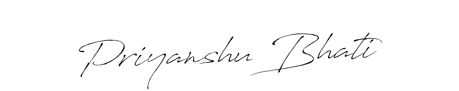 Make a beautiful signature design for name Priyanshu Bhati. With this signature (Antro_Vectra) style, you can create a handwritten signature for free. Priyanshu Bhati signature style 6 images and pictures png