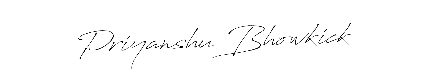 Make a beautiful signature design for name Priyanshu Bhowkick. With this signature (Antro_Vectra) style, you can create a handwritten signature for free. Priyanshu Bhowkick signature style 6 images and pictures png