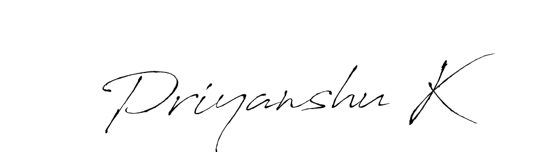 Similarly Antro_Vectra is the best handwritten signature design. Signature creator online .You can use it as an online autograph creator for name Priyanshu K. Priyanshu K signature style 6 images and pictures png