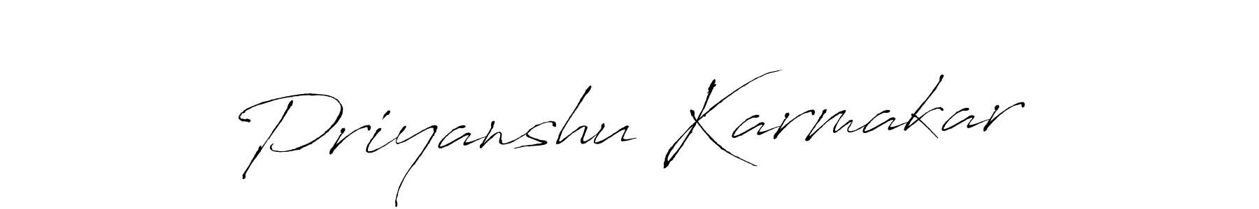 Make a beautiful signature design for name Priyanshu Karmakar. With this signature (Antro_Vectra) style, you can create a handwritten signature for free. Priyanshu Karmakar signature style 6 images and pictures png