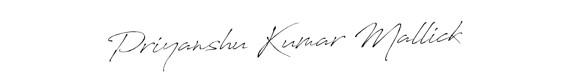 How to make Priyanshu Kumar Mallick name signature. Use Antro_Vectra style for creating short signs online. This is the latest handwritten sign. Priyanshu Kumar Mallick signature style 6 images and pictures png