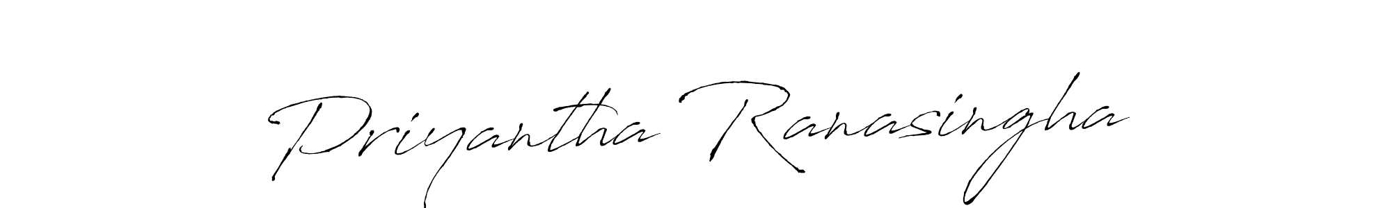 How to make Priyantha Ranasingha name signature. Use Antro_Vectra style for creating short signs online. This is the latest handwritten sign. Priyantha Ranasingha signature style 6 images and pictures png