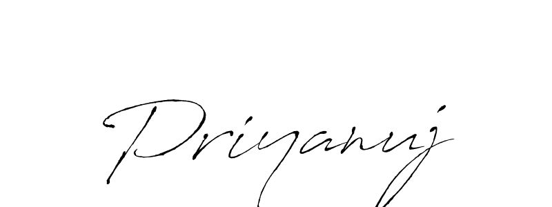 How to make Priyanuj name signature. Use Antro_Vectra style for creating short signs online. This is the latest handwritten sign. Priyanuj signature style 6 images and pictures png