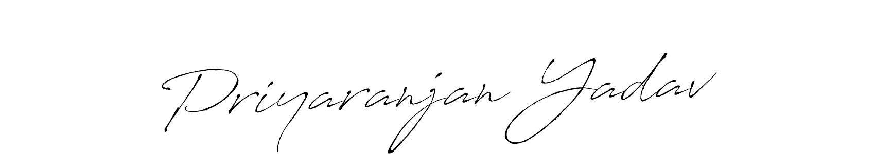 Make a beautiful signature design for name Priyaranjan Yadav. With this signature (Antro_Vectra) style, you can create a handwritten signature for free. Priyaranjan Yadav signature style 6 images and pictures png