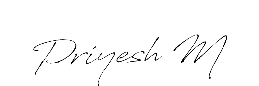 How to make Priyesh M signature? Antro_Vectra is a professional autograph style. Create handwritten signature for Priyesh M name. Priyesh M signature style 6 images and pictures png