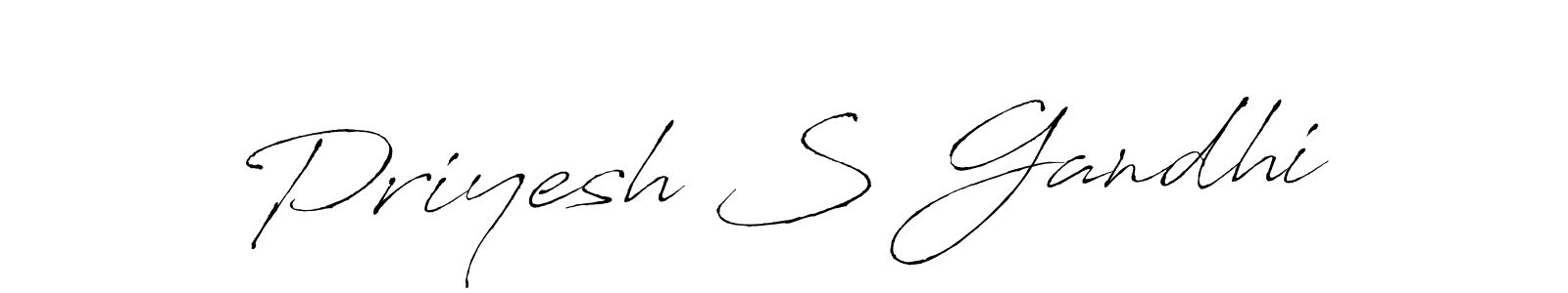 Priyesh S Gandhi stylish signature style. Best Handwritten Sign (Antro_Vectra) for my name. Handwritten Signature Collection Ideas for my name Priyesh S Gandhi. Priyesh S Gandhi signature style 6 images and pictures png