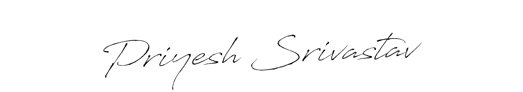 How to make Priyesh Srivastav name signature. Use Antro_Vectra style for creating short signs online. This is the latest handwritten sign. Priyesh Srivastav signature style 6 images and pictures png