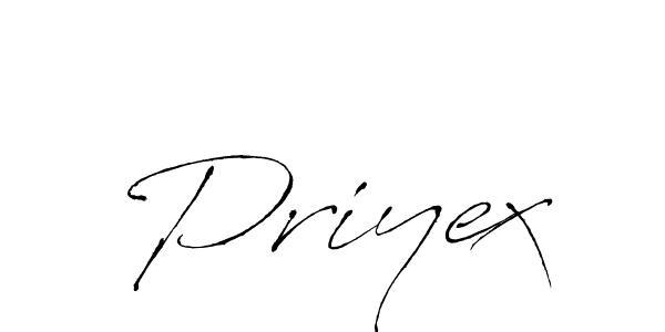 Design your own signature with our free online signature maker. With this signature software, you can create a handwritten (Antro_Vectra) signature for name Priyex. Priyex signature style 6 images and pictures png