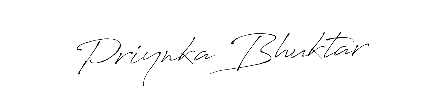 Make a beautiful signature design for name Priynka Bhuktar. With this signature (Antro_Vectra) style, you can create a handwritten signature for free. Priynka Bhuktar signature style 6 images and pictures png
