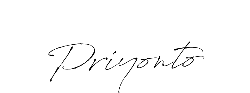 Use a signature maker to create a handwritten signature online. With this signature software, you can design (Antro_Vectra) your own signature for name Priyonto. Priyonto signature style 6 images and pictures png