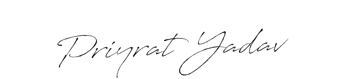 How to make Priyrat Yadav name signature. Use Antro_Vectra style for creating short signs online. This is the latest handwritten sign. Priyrat Yadav signature style 6 images and pictures png