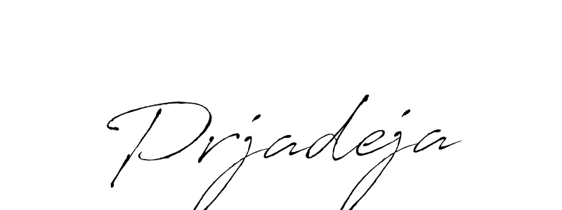 Make a beautiful signature design for name Prjadeja. With this signature (Antro_Vectra) style, you can create a handwritten signature for free. Prjadeja signature style 6 images and pictures png