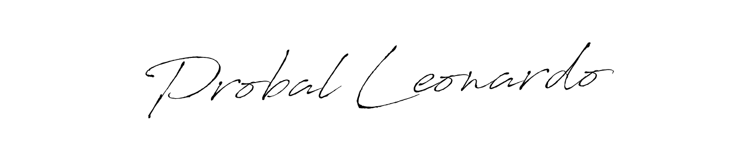 Antro_Vectra is a professional signature style that is perfect for those who want to add a touch of class to their signature. It is also a great choice for those who want to make their signature more unique. Get Probal Leonardo name to fancy signature for free. Probal Leonardo signature style 6 images and pictures png