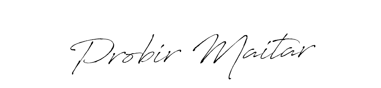 Antro_Vectra is a professional signature style that is perfect for those who want to add a touch of class to their signature. It is also a great choice for those who want to make their signature more unique. Get Probir Maitar name to fancy signature for free. Probir Maitar signature style 6 images and pictures png