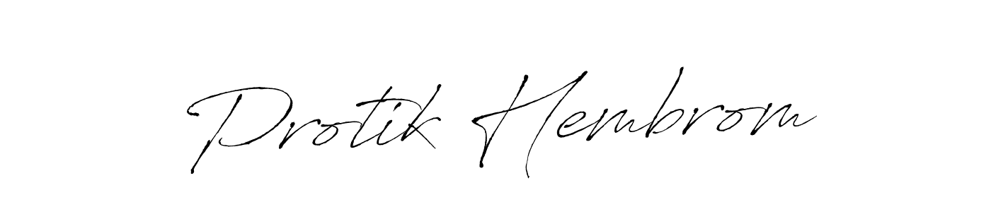 You should practise on your own different ways (Antro_Vectra) to write your name (Protik Hembrom) in signature. don't let someone else do it for you. Protik Hembrom signature style 6 images and pictures png