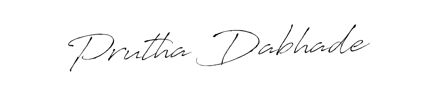 How to make Prutha Dabhade name signature. Use Antro_Vectra style for creating short signs online. This is the latest handwritten sign. Prutha Dabhade signature style 6 images and pictures png
