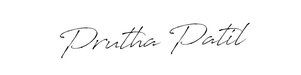 How to make Prutha Patil name signature. Use Antro_Vectra style for creating short signs online. This is the latest handwritten sign. Prutha Patil signature style 6 images and pictures png