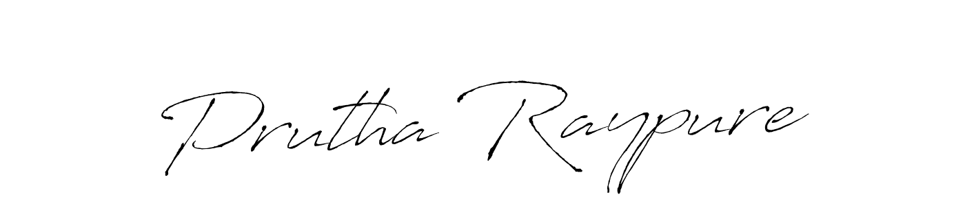 if you are searching for the best signature style for your name Prutha Raypure. so please give up your signature search. here we have designed multiple signature styles  using Antro_Vectra. Prutha Raypure signature style 6 images and pictures png