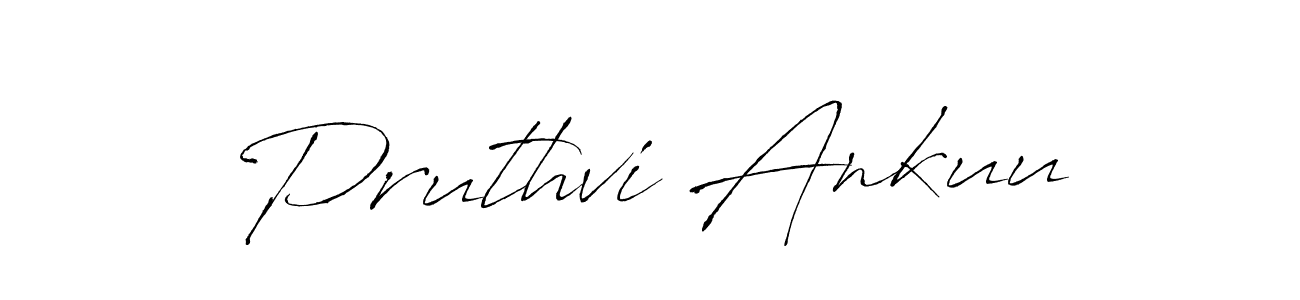 Create a beautiful signature design for name Pruthvi Ankuu. With this signature (Antro_Vectra) fonts, you can make a handwritten signature for free. Pruthvi Ankuu signature style 6 images and pictures png