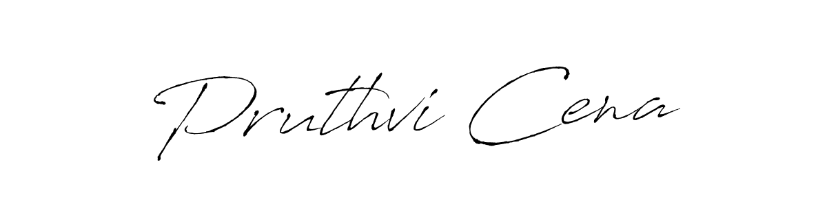 How to make Pruthvi Cena name signature. Use Antro_Vectra style for creating short signs online. This is the latest handwritten sign. Pruthvi Cena signature style 6 images and pictures png