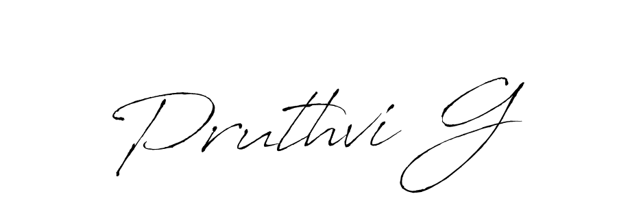 Use a signature maker to create a handwritten signature online. With this signature software, you can design (Antro_Vectra) your own signature for name Pruthvi G. Pruthvi G signature style 6 images and pictures png