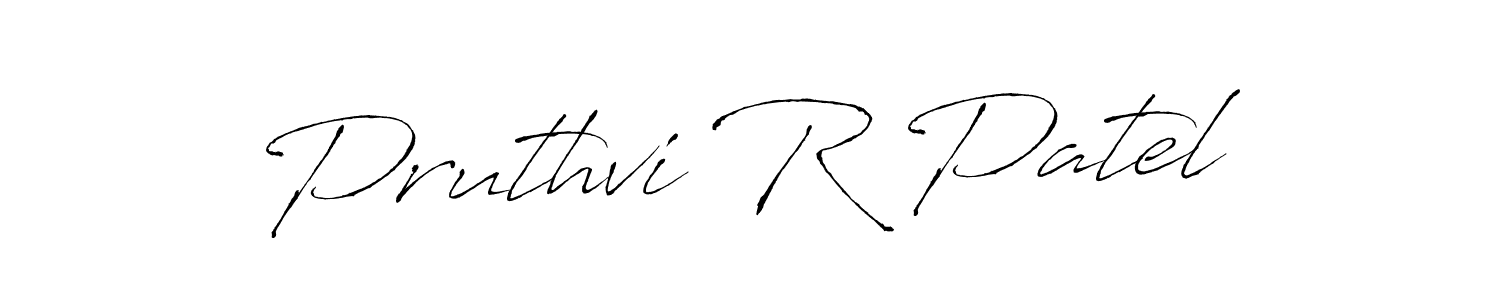 Create a beautiful signature design for name Pruthvi R Patel. With this signature (Antro_Vectra) fonts, you can make a handwritten signature for free. Pruthvi R Patel signature style 6 images and pictures png