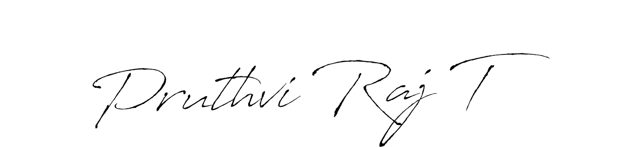 Create a beautiful signature design for name Pruthvi Raj T. With this signature (Antro_Vectra) fonts, you can make a handwritten signature for free. Pruthvi Raj T signature style 6 images and pictures png