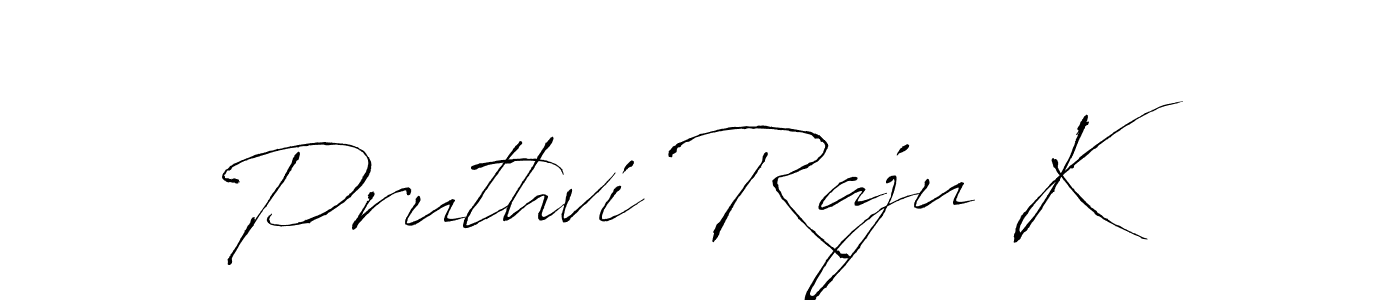 Use a signature maker to create a handwritten signature online. With this signature software, you can design (Antro_Vectra) your own signature for name Pruthvi Raju K. Pruthvi Raju K signature style 6 images and pictures png
