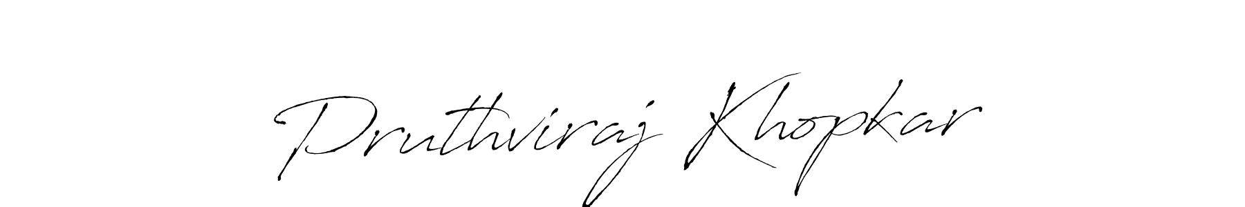 Create a beautiful signature design for name Pruthviraj Khopkar. With this signature (Antro_Vectra) fonts, you can make a handwritten signature for free. Pruthviraj Khopkar signature style 6 images and pictures png