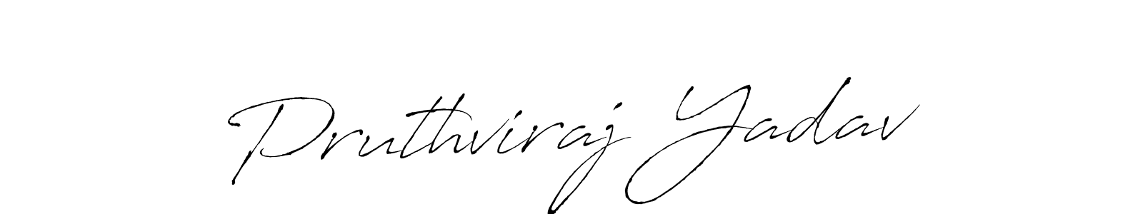 Antro_Vectra is a professional signature style that is perfect for those who want to add a touch of class to their signature. It is also a great choice for those who want to make their signature more unique. Get Pruthviraj Yadav name to fancy signature for free. Pruthviraj Yadav signature style 6 images and pictures png