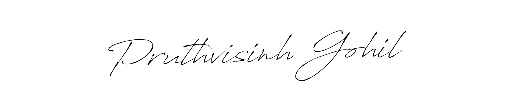 How to make Pruthvisinh Gohil name signature. Use Antro_Vectra style for creating short signs online. This is the latest handwritten sign. Pruthvisinh Gohil signature style 6 images and pictures png