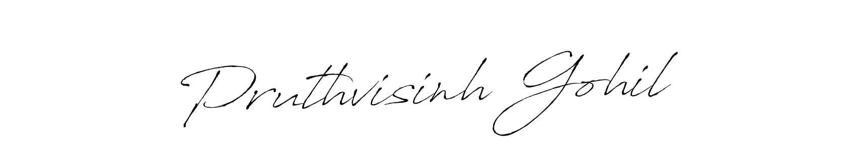 The best way (Antro_Vectra) to make a short signature is to pick only two or three words in your name. The name Pruthvisinh Gohil include a total of six letters. For converting this name. Pruthvisinh Gohil signature style 6 images and pictures png