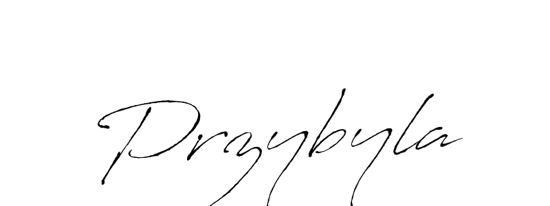 Przybyla stylish signature style. Best Handwritten Sign (Antro_Vectra) for my name. Handwritten Signature Collection Ideas for my name Przybyla. Przybyla signature style 6 images and pictures png