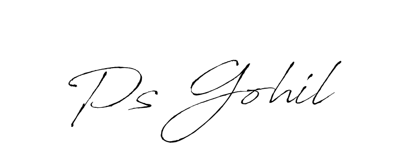 How to make Ps Gohil name signature. Use Antro_Vectra style for creating short signs online. This is the latest handwritten sign. Ps Gohil signature style 6 images and pictures png