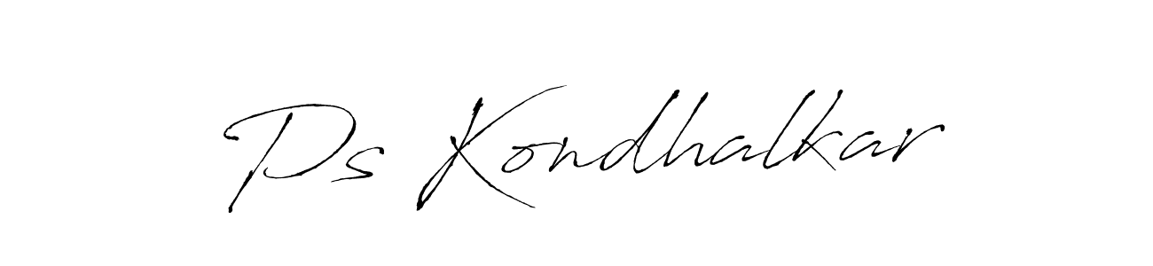 Similarly Antro_Vectra is the best handwritten signature design. Signature creator online .You can use it as an online autograph creator for name Ps Kondhalkar. Ps Kondhalkar signature style 6 images and pictures png