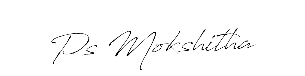 Design your own signature with our free online signature maker. With this signature software, you can create a handwritten (Antro_Vectra) signature for name Ps Mokshitha. Ps Mokshitha signature style 6 images and pictures png