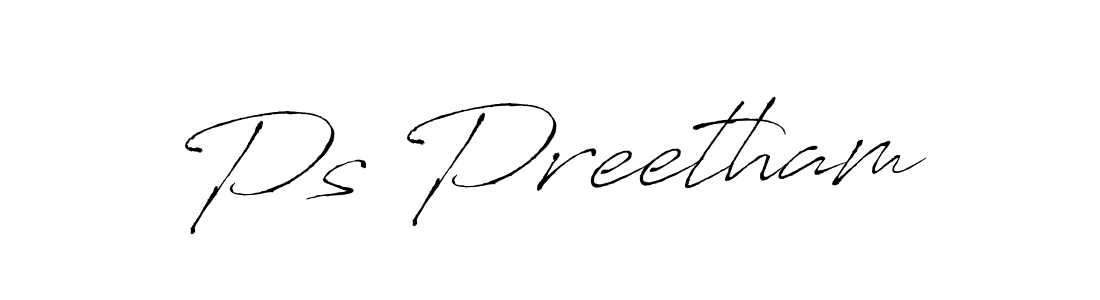 Ps Preetham stylish signature style. Best Handwritten Sign (Antro_Vectra) for my name. Handwritten Signature Collection Ideas for my name Ps Preetham. Ps Preetham signature style 6 images and pictures png