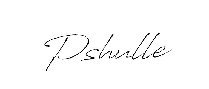 Make a beautiful signature design for name Pshulle. With this signature (Antro_Vectra) style, you can create a handwritten signature for free. Pshulle signature style 6 images and pictures png