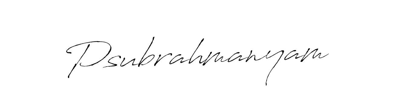 Create a beautiful signature design for name Psubrahmanyam. With this signature (Antro_Vectra) fonts, you can make a handwritten signature for free. Psubrahmanyam signature style 6 images and pictures png