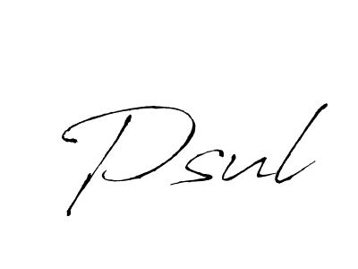 Create a beautiful signature design for name Psul. With this signature (Antro_Vectra) fonts, you can make a handwritten signature for free. Psul signature style 6 images and pictures png