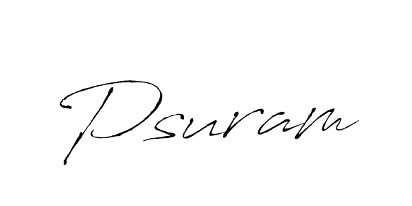 Design your own signature with our free online signature maker. With this signature software, you can create a handwritten (Antro_Vectra) signature for name Psuram. Psuram signature style 6 images and pictures png