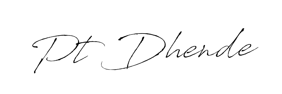Antro_Vectra is a professional signature style that is perfect for those who want to add a touch of class to their signature. It is also a great choice for those who want to make their signature more unique. Get Pt Dhende name to fancy signature for free. Pt Dhende signature style 6 images and pictures png
