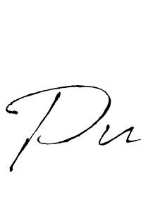 Pu stylish signature style. Best Handwritten Sign (Antro_Vectra) for my name. Handwritten Signature Collection Ideas for my name Pu. Pu signature style 6 images and pictures png