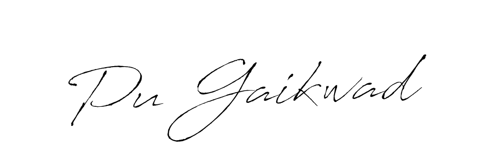 The best way (Antro_Vectra) to make a short signature is to pick only two or three words in your name. The name Pu Gaikwad include a total of six letters. For converting this name. Pu Gaikwad signature style 6 images and pictures png