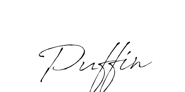 Puffin stylish signature style. Best Handwritten Sign (Antro_Vectra) for my name. Handwritten Signature Collection Ideas for my name Puffin. Puffin signature style 6 images and pictures png