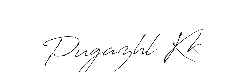 How to make Pugazhl Kk name signature. Use Antro_Vectra style for creating short signs online. This is the latest handwritten sign. Pugazhl Kk signature style 6 images and pictures png