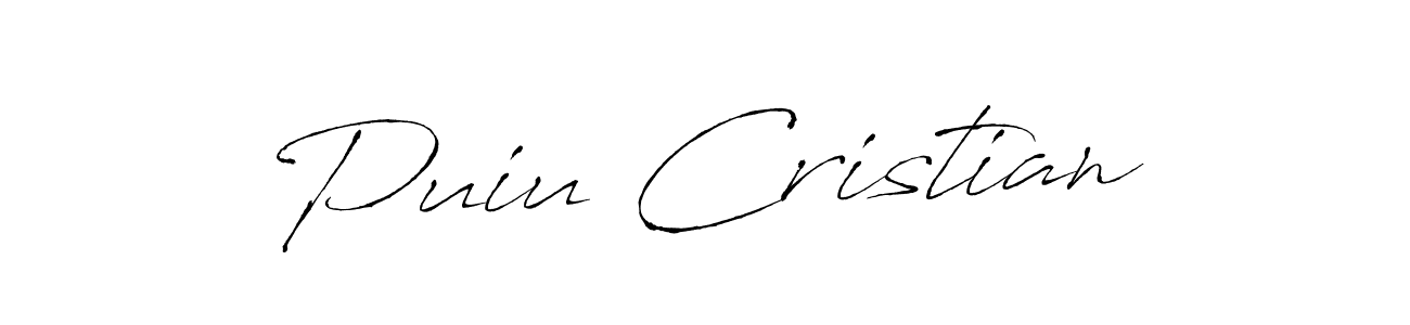 How to make Puiu Cristian signature? Antro_Vectra is a professional autograph style. Create handwritten signature for Puiu Cristian name. Puiu Cristian signature style 6 images and pictures png