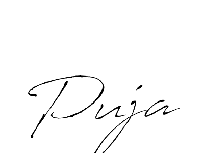 Use a signature maker to create a handwritten signature online. With this signature software, you can design (Antro_Vectra) your own signature for name Puja. Puja signature style 6 images and pictures png