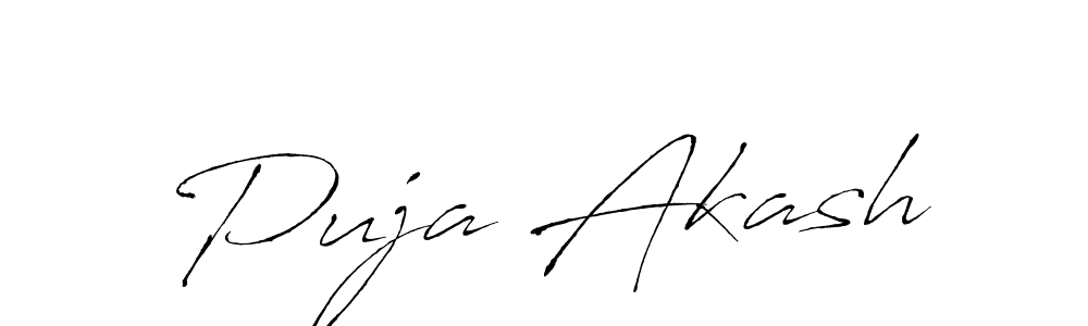 How to make Puja Akash name signature. Use Antro_Vectra style for creating short signs online. This is the latest handwritten sign. Puja Akash signature style 6 images and pictures png